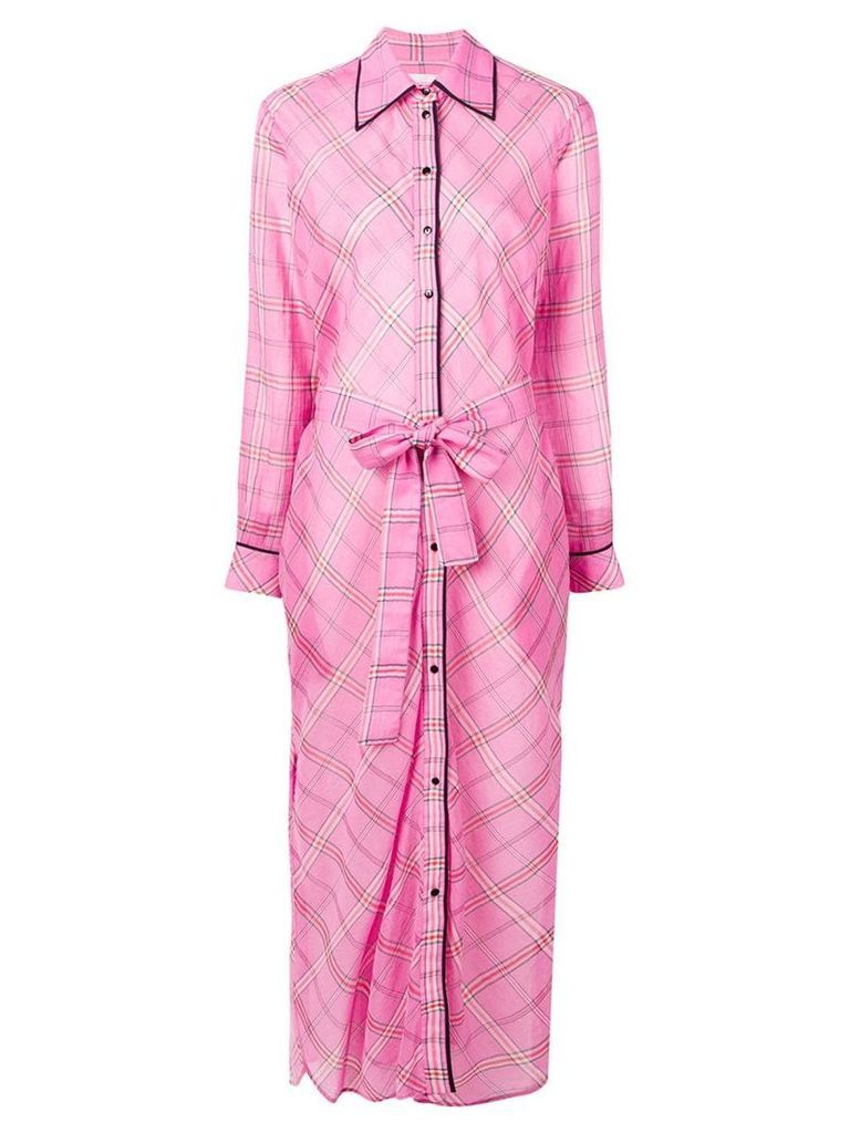 Victoria Victoria Beckham long checked shirt dress - Pink