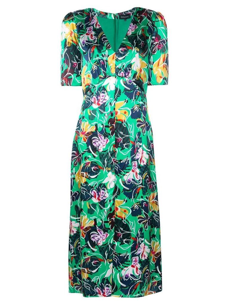 Saloni floral print dress - Green