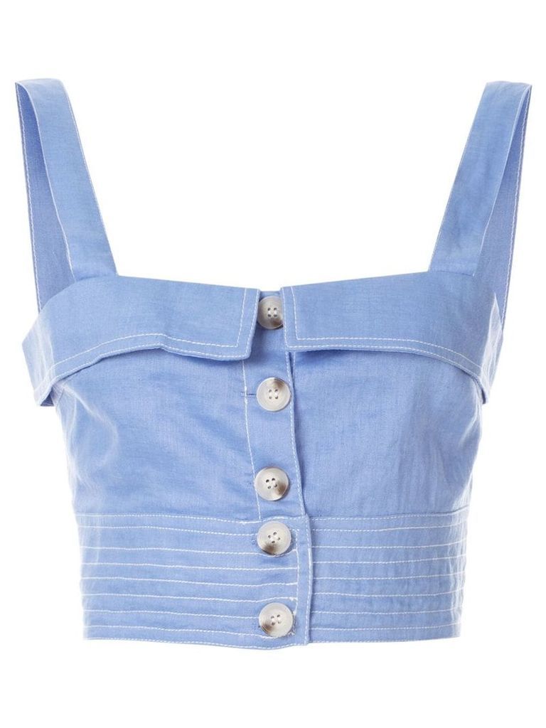Suboo buttoned crop top - Blue