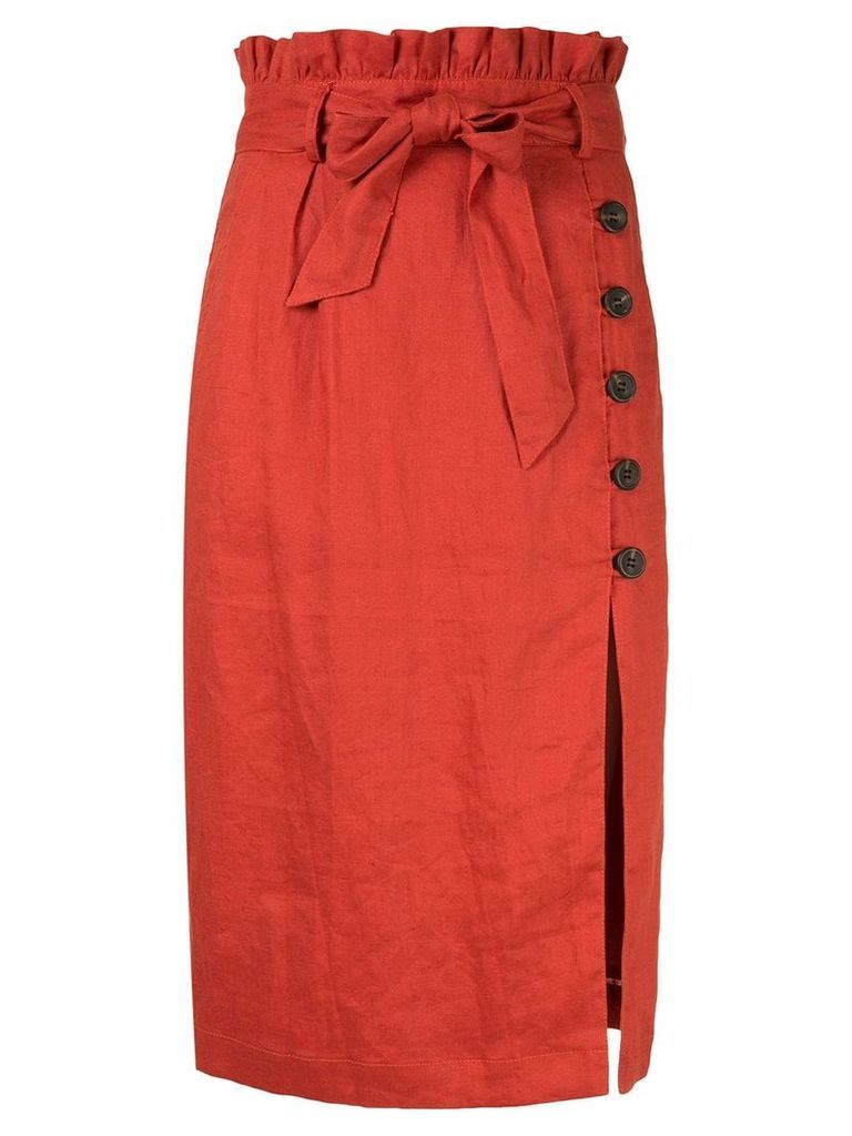 Suboo Rising Sun paperbag skirt - ORANGE