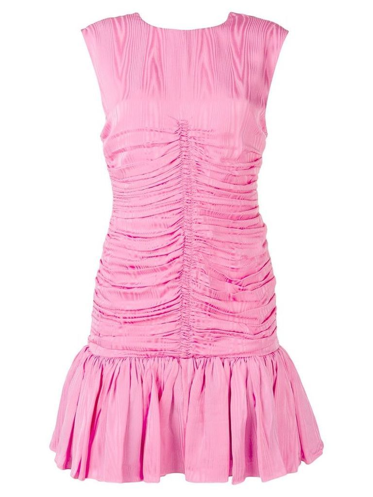 MSGM ruched panel flare dress - PINK
