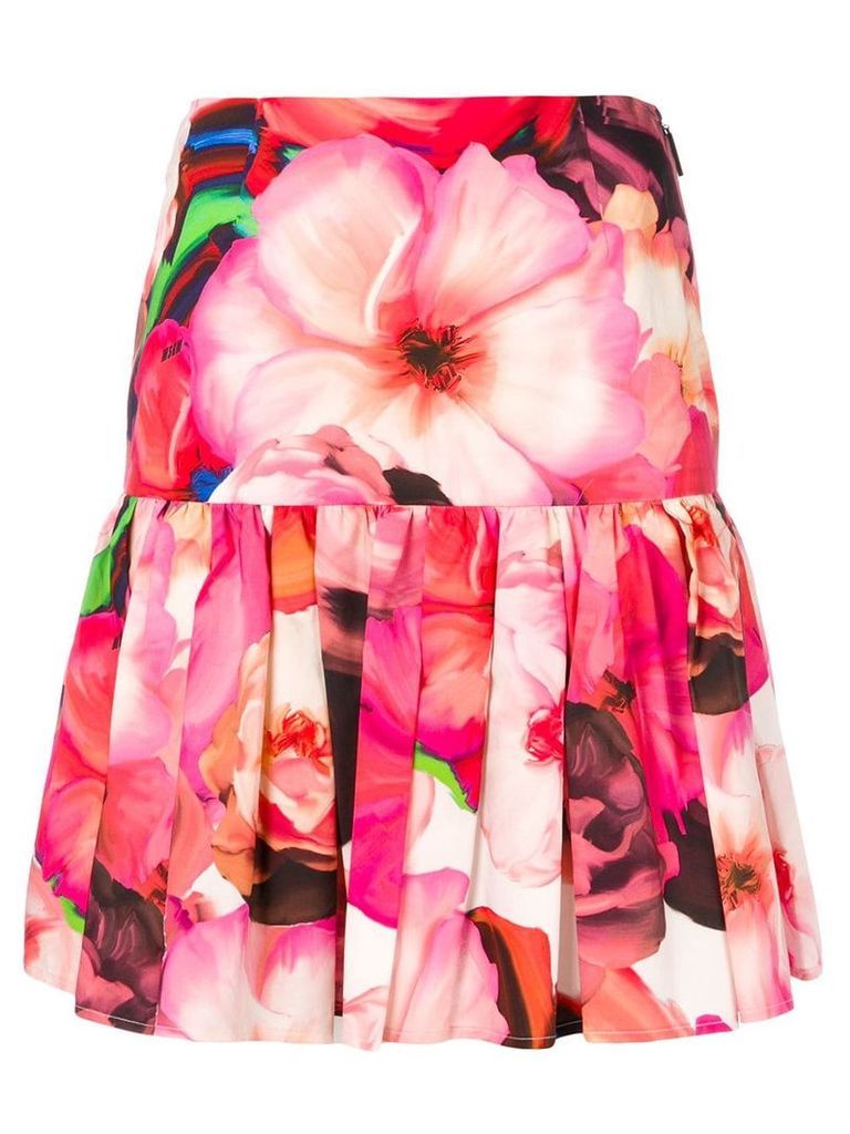 MSGM floral print pleated skirt - PINK