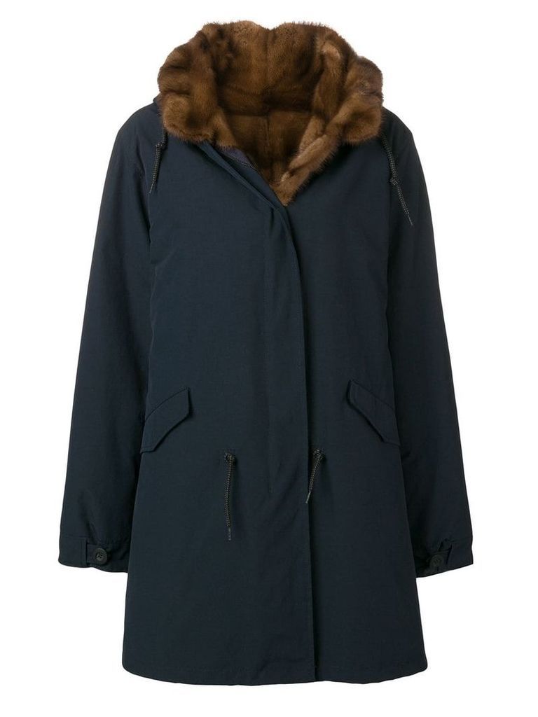 Liska hooded zip-up coat - Blue