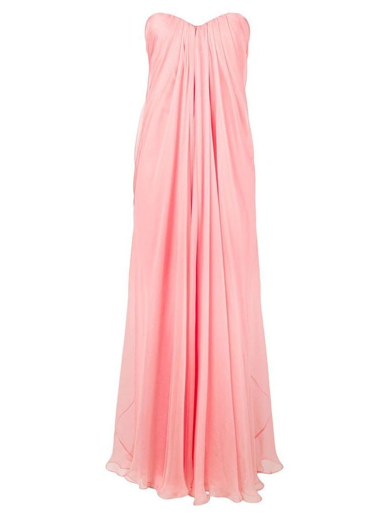 Alexander McQueen chiffon bustier gown - Pink