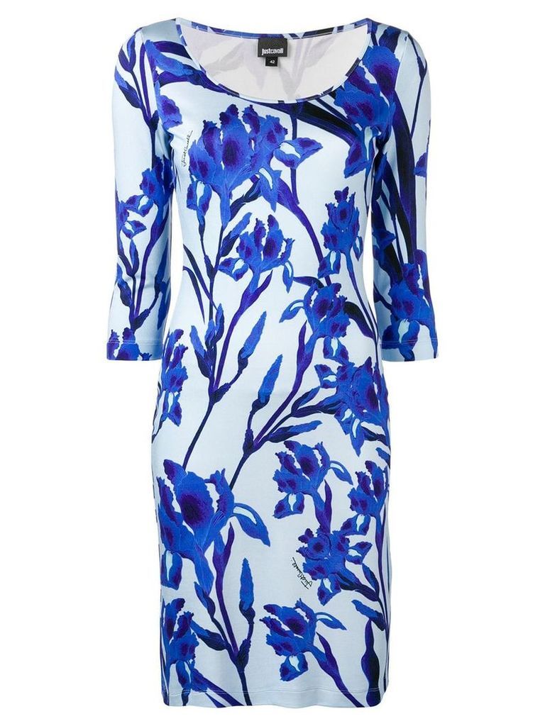 Just Cavalli fitted floral dress - Blue