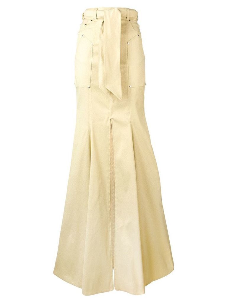 Talbot Runhof belted draped skirt - Yellow