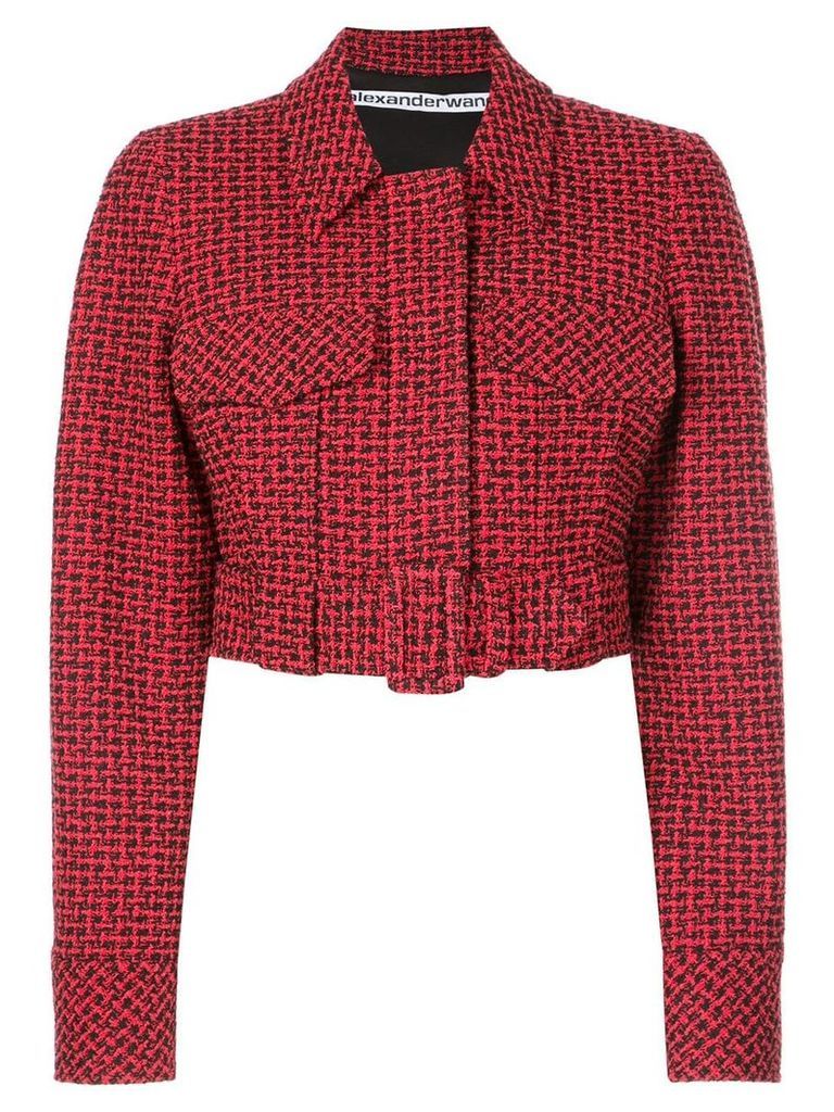 Alexander Wang belted cropped jacket - Red