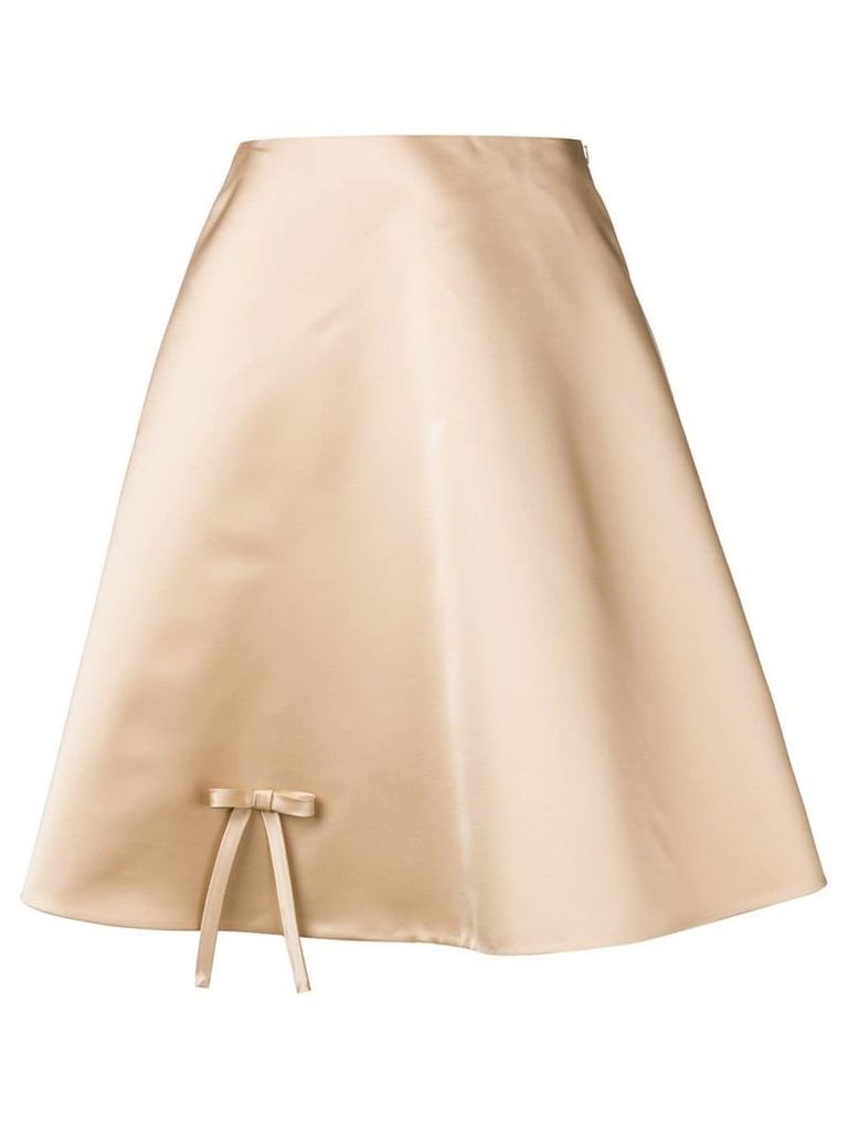 Prada bow detail flared skirt - NEUTRALS