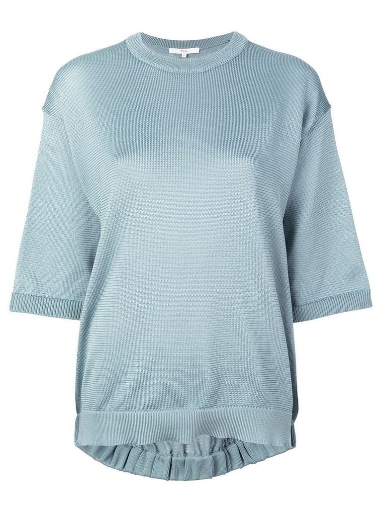 Tibi half-sleeve knitted sweater - Blue