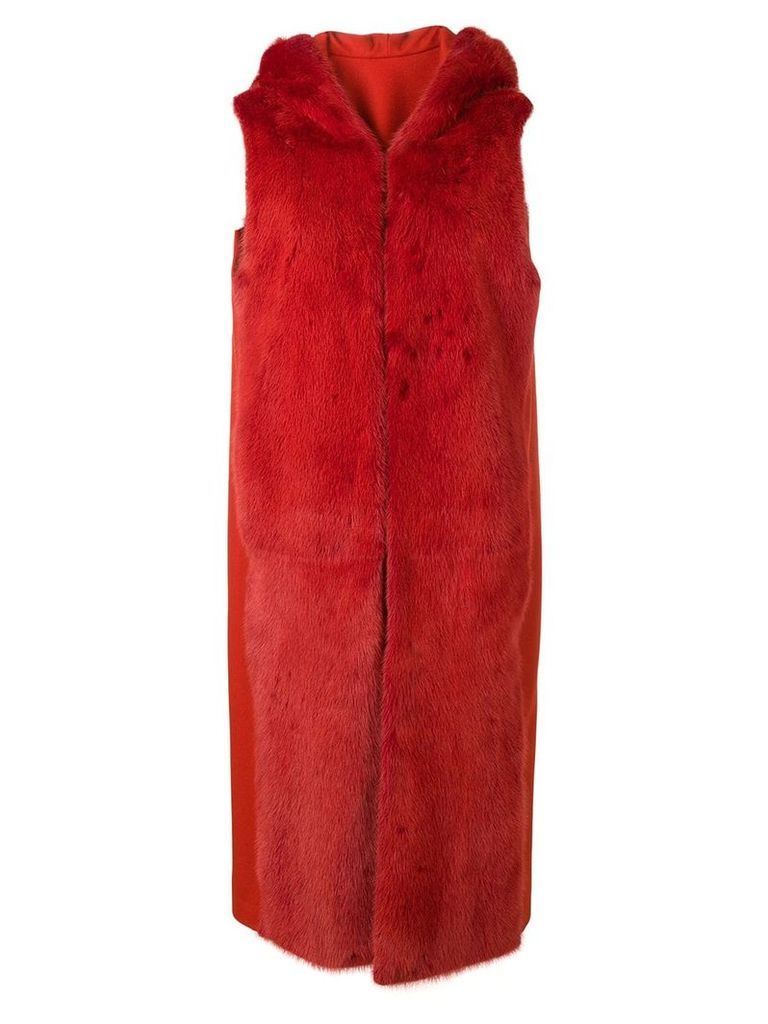 Liska Malottika sleeveless hooded coat - Red
