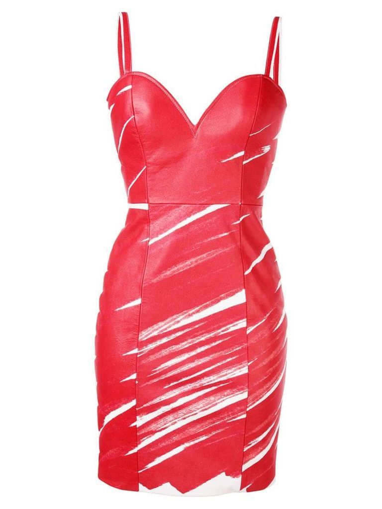 Moschino scribble bodycon dress - Red