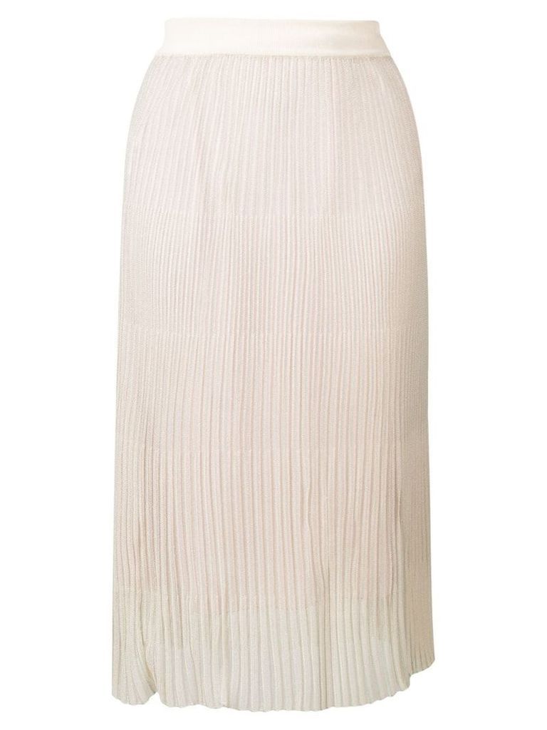 Marco De Vincenzo straight fit ribbed skirt - Neutrals