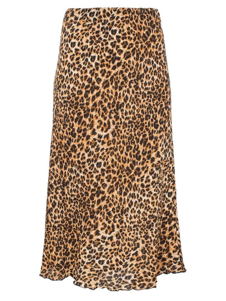 Nanushka Zarina leopard print straight midi skirt - Brown
