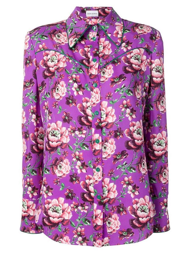 Magda Butrym violet floral blouse - PURPLE