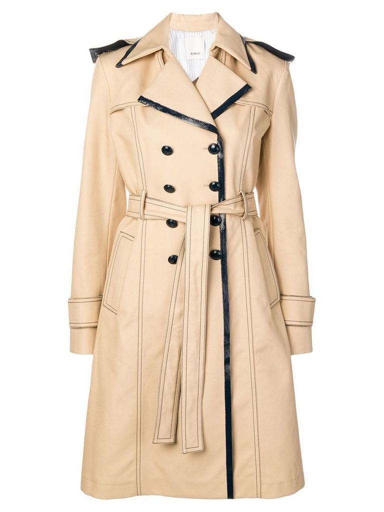 Pinko double breasted trench coat - NEUTRALS
