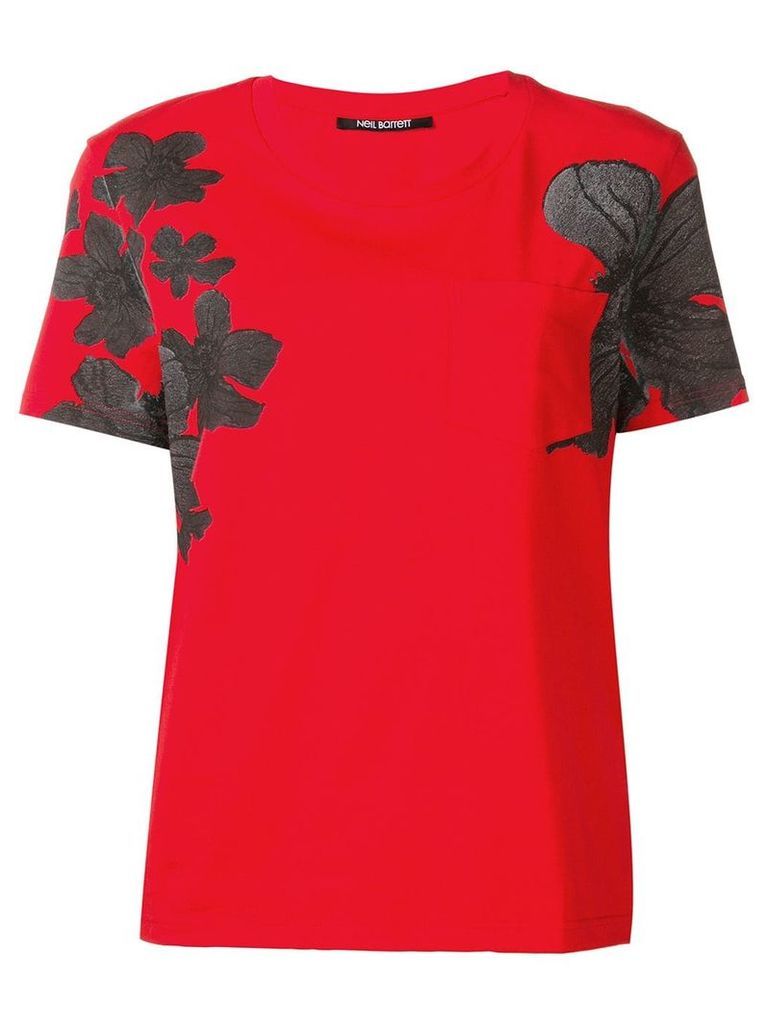 Neil Barrett floral T-shirt - Red