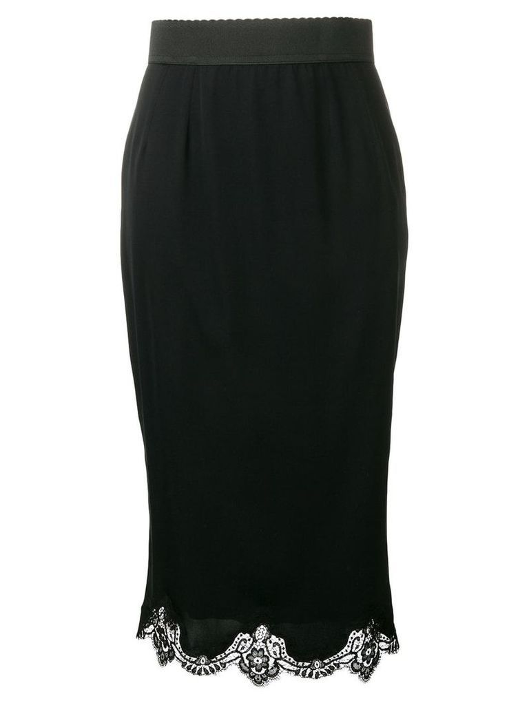 Dolce & Gabbana lace trim midi skirt - Black