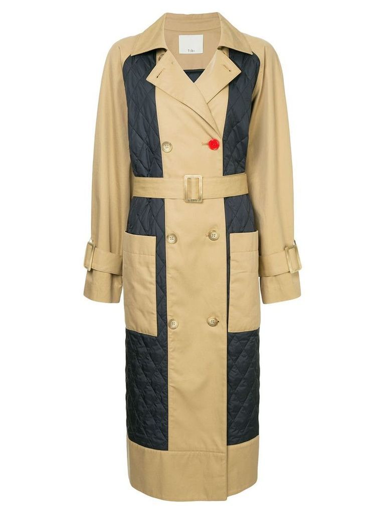Tibi quilted trench coat - Brown