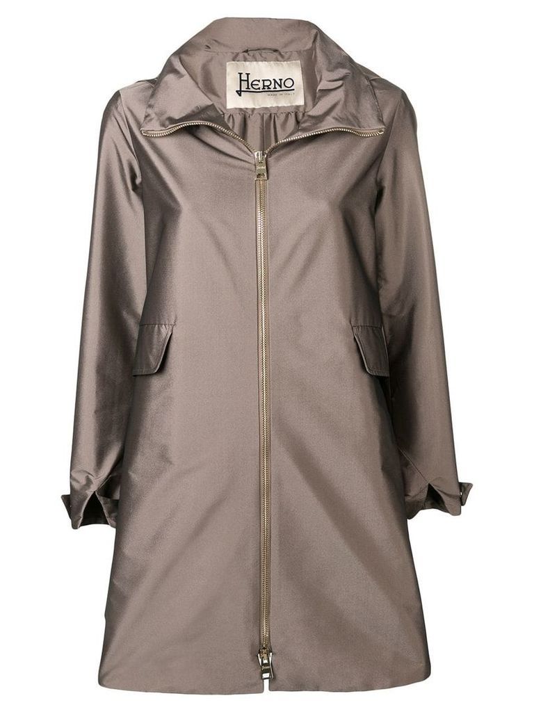 Herno hooded midi coat - Brown