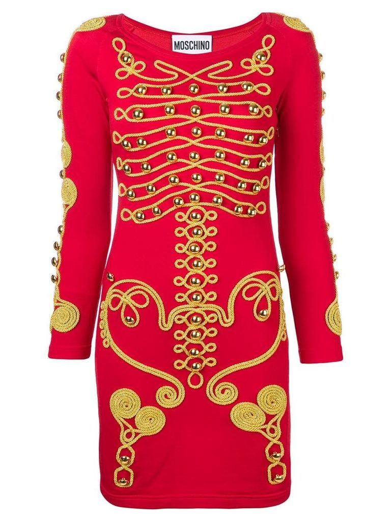 Moschino military style embroidered dress