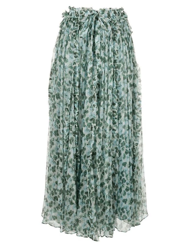 Lee Mathews floral pleated skirt - Green