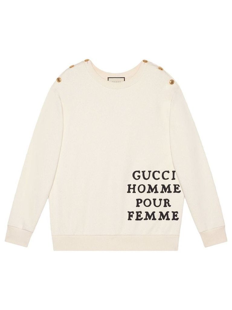 Gucci Homme Pour Femme print sweatshirt - White