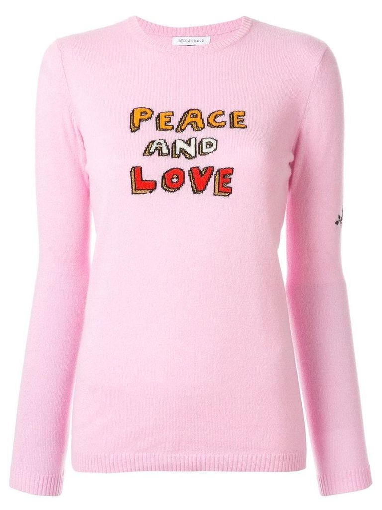 Bella Freud Peace and Love sweater - PINK
