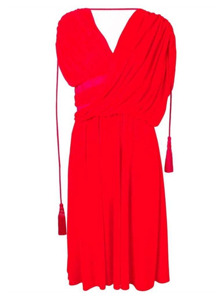 LANVIN asymmetric midi dress - Red