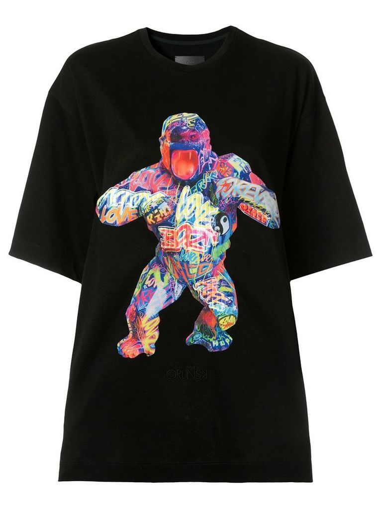 Juun.J gorilla print T-shirt - Black