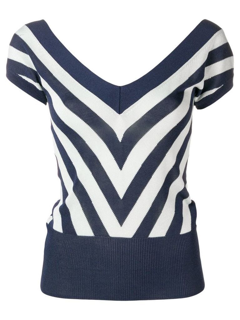 Temperley London chevron knitted top - Blue