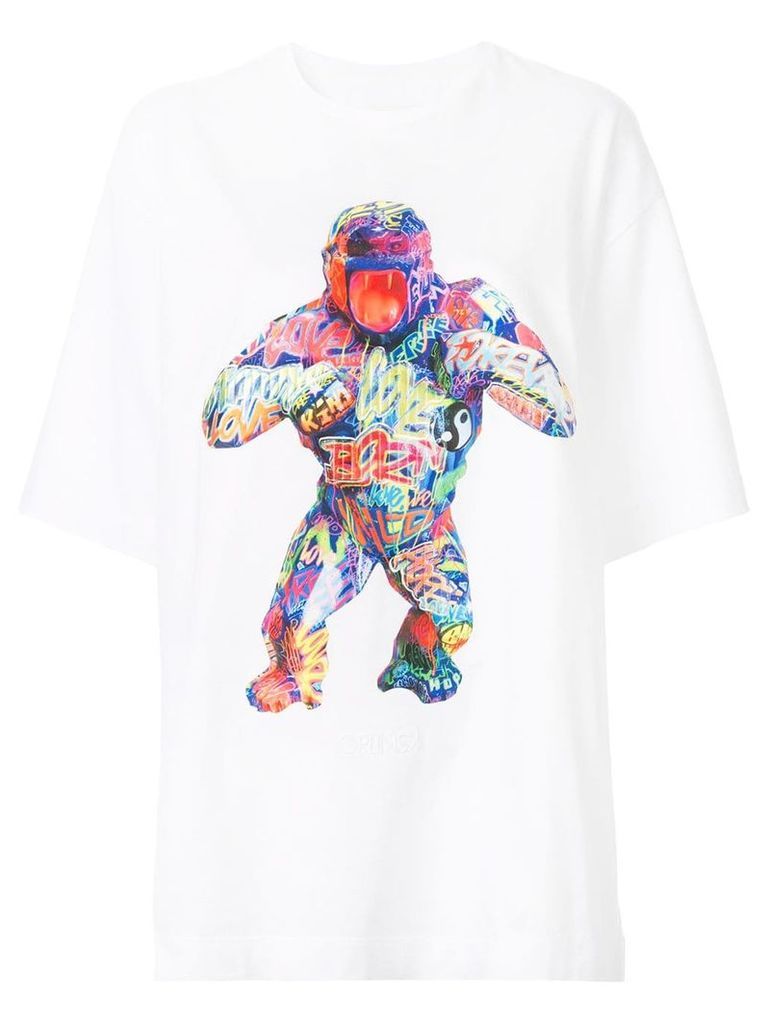 Juun.J gorilla print T-shirt - White
