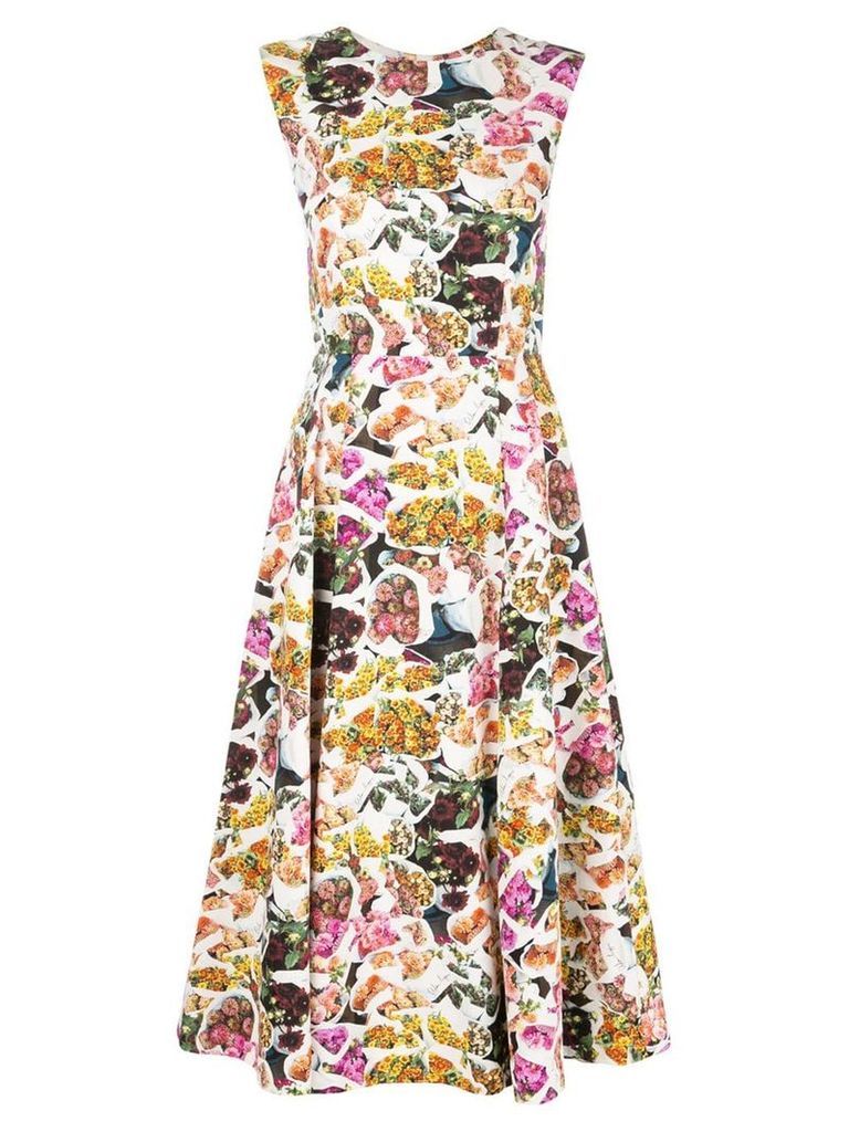 Adam Lippes floral print fluted dress - Multicolour