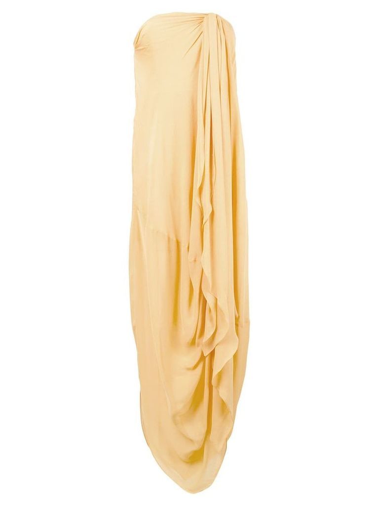 Jacquemus strapless drape dress - Yellow