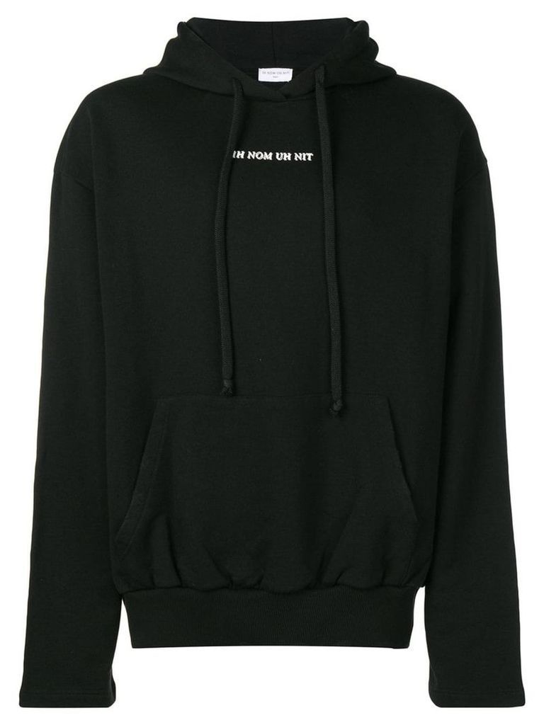 Ih Nom Uh Nit frayed graphic logo hoodie - Black