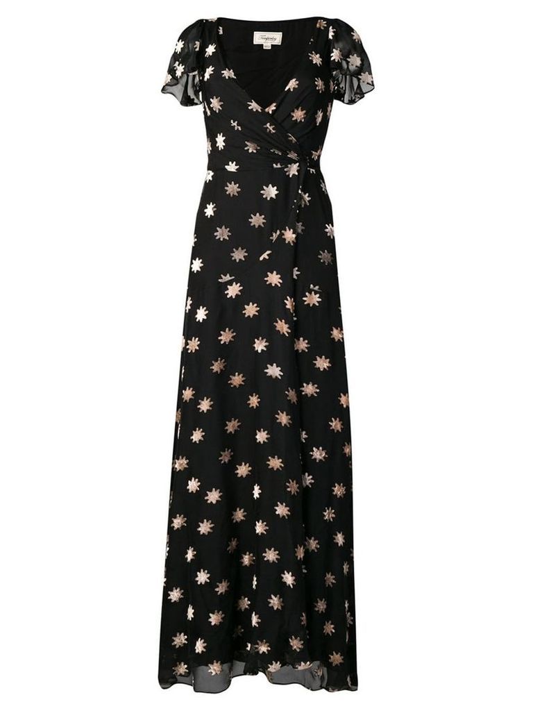 Temperley London velvet star wrap dress - Black