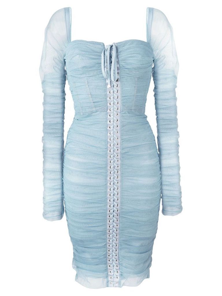 Dolce & Gabbana draped lace bustier dress - Blue
