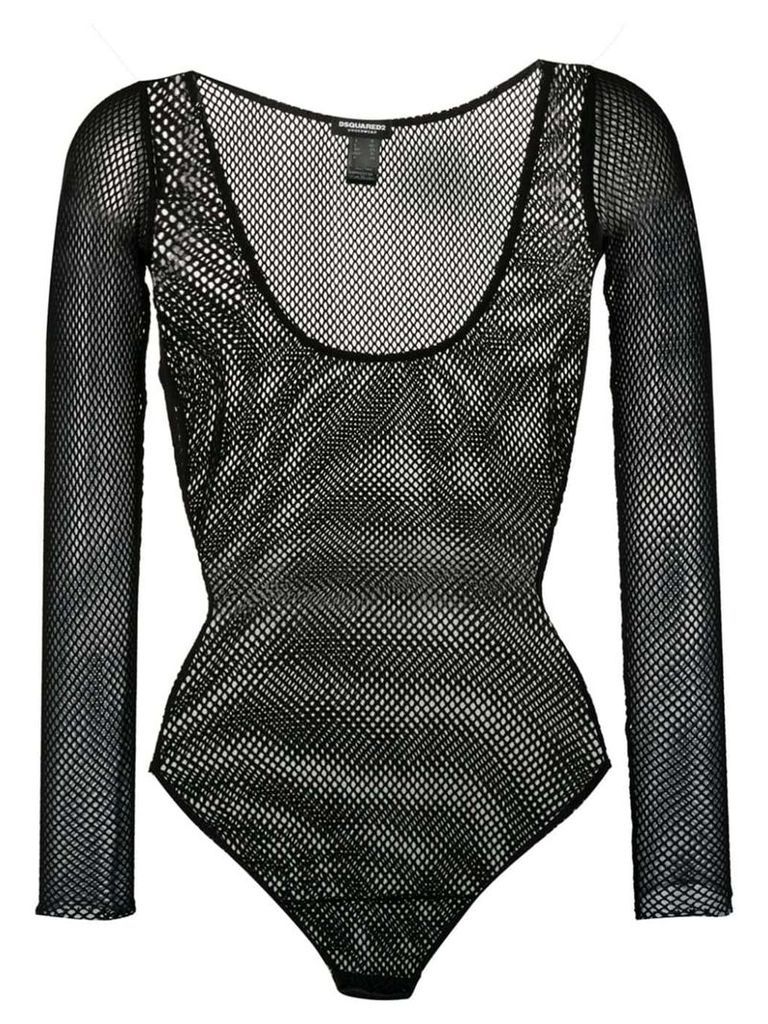 Dsquared2 long-sleeved mesh top - Black