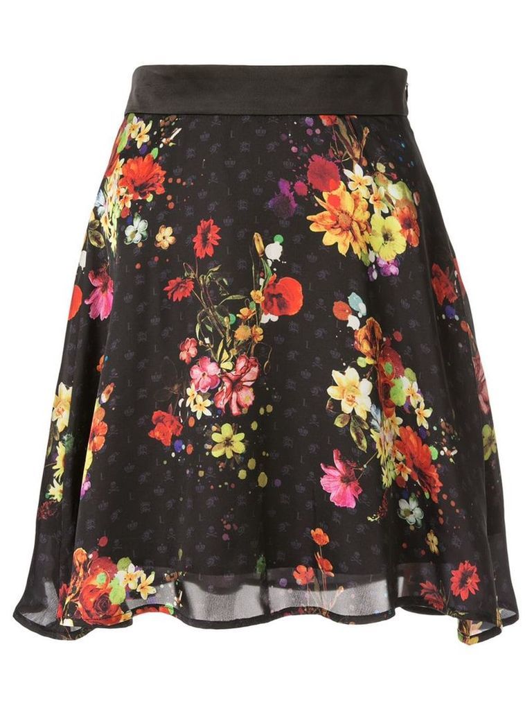 Loveless full floral skirt - Black