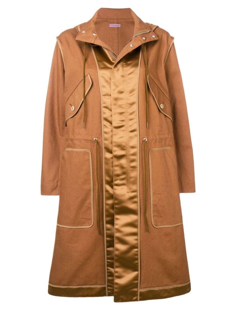 Sueundercover camel hooded raincoat - Brown