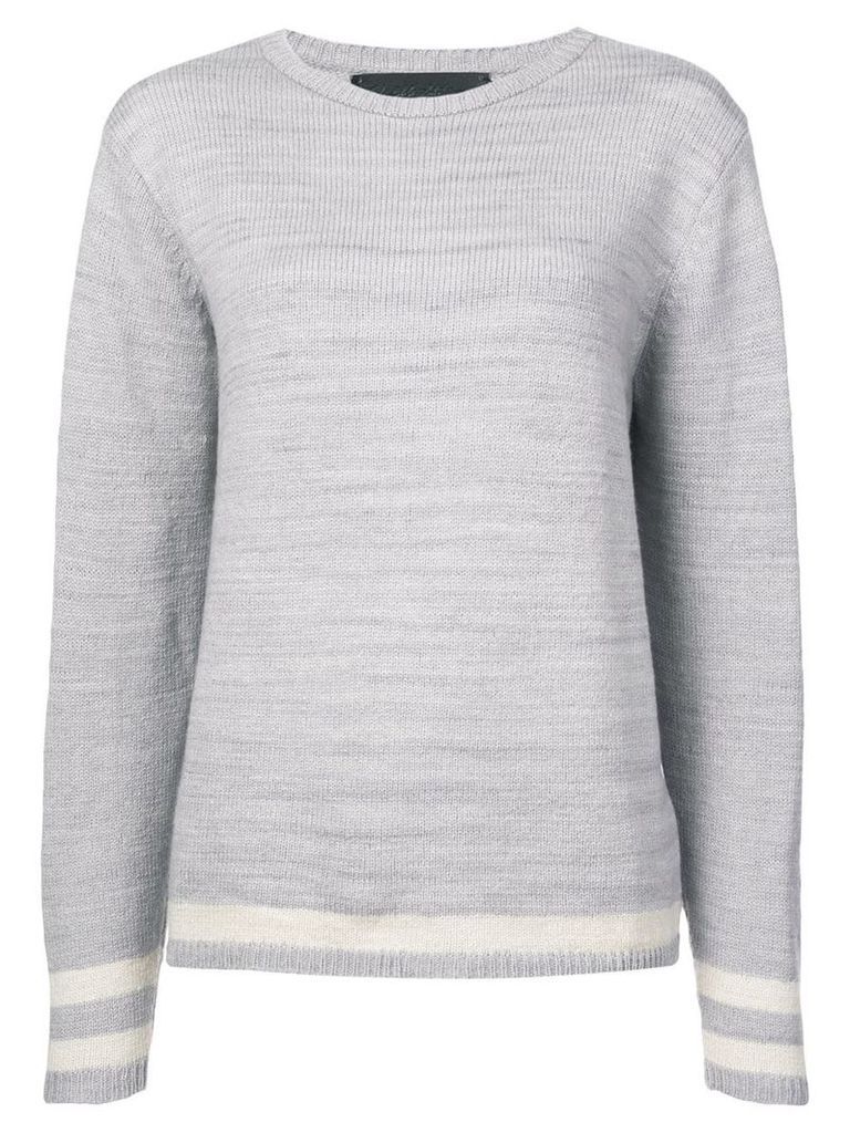 The Elder Statesman cashmere stripe detail sweater - Grey