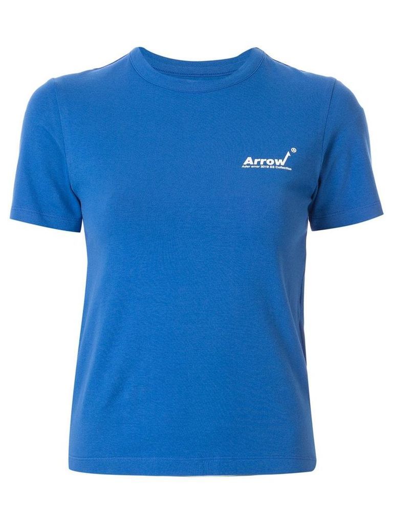 Ader Error logo print slim fit T-shirt - Blue