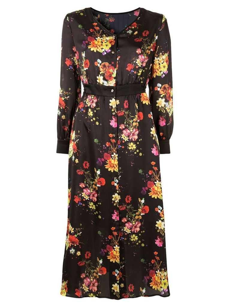 Loveless floral button-up dress - Black