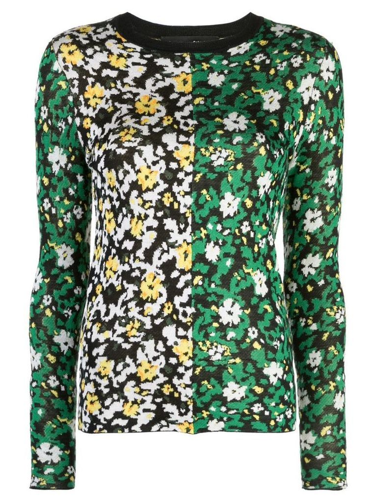 Proenza Schouler Silk Jacquard Floral Sweater - Black