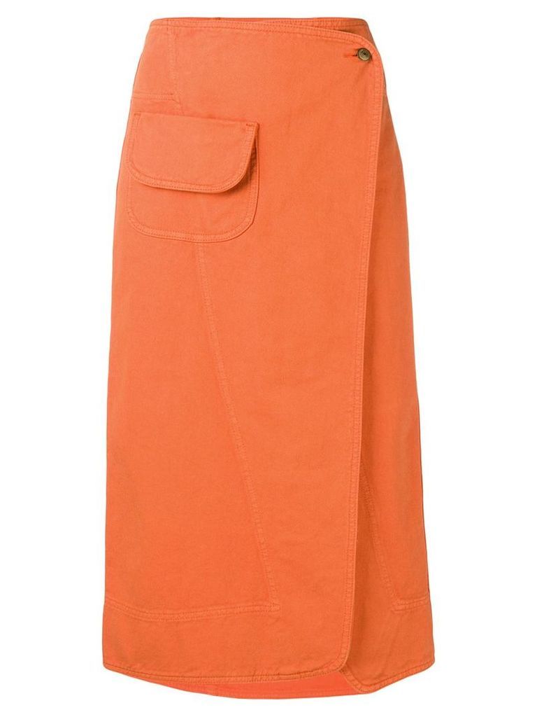 Henrik Vibskov Coco wrap denim skirt - Orange