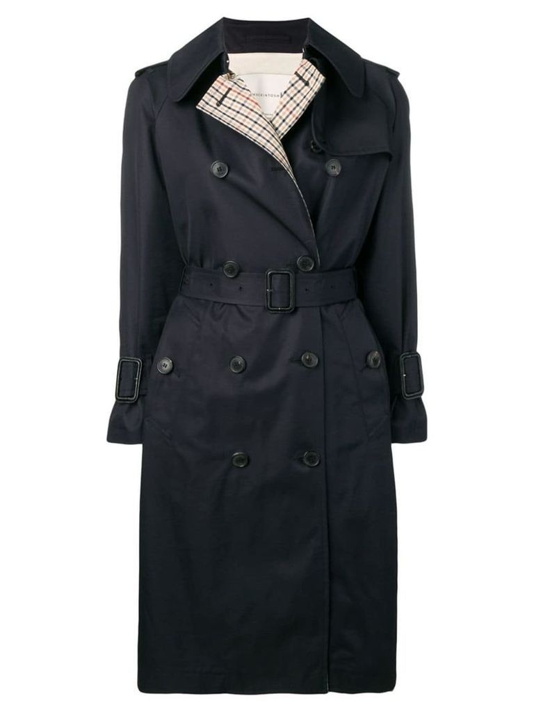 Mackintosh Ink Colour Block Cotton Trench Coat LM-062BS/CB - Blue