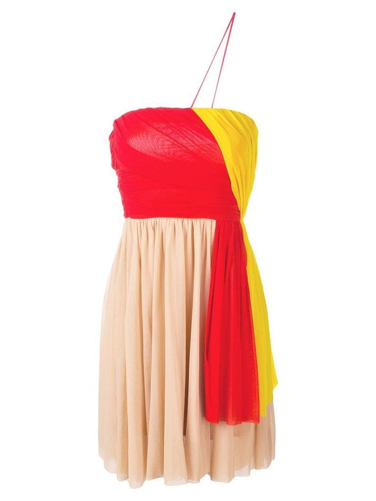 MSGM asymmetric ruffle dress - Red