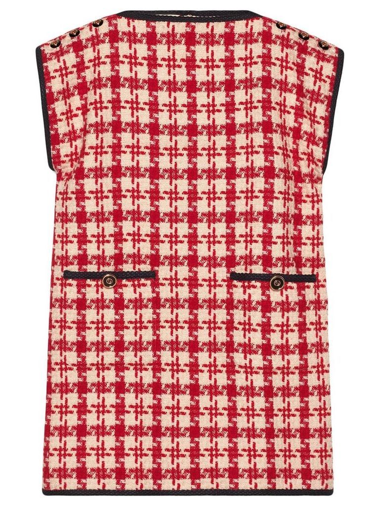 Gucci houndstooth print shift dress - Red