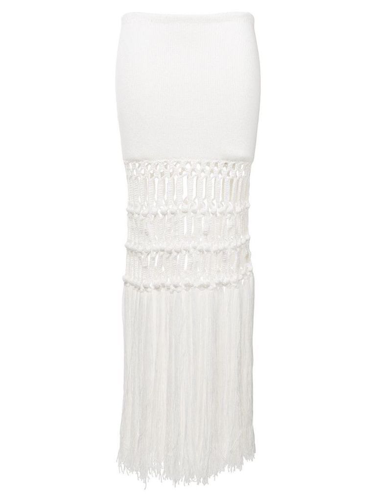 Sonia Rykiel fringed skirt - White