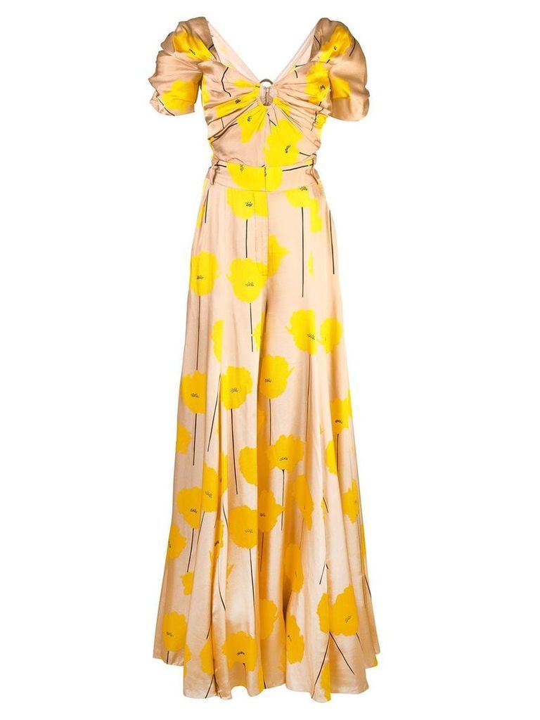Carolina Herrera flower print maxi dress - Yellow