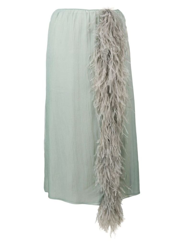 Prada feather tassel skirt - Blue